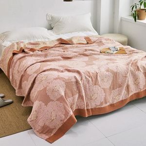 Couvertures lit Plaid jeter couverture coton gaze serviette couvre-lit doux loisirs simple Double dortoir maison canapé couverture