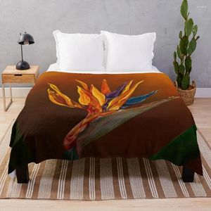Couvertures oiseau de paradis fleur jeter couverture Plaid canapé linge de lit poilu