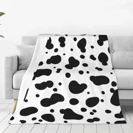 Mantas Patrón de vaca en blanco y negro Manta Velvet Multifunción Multifunción Tragmento cálido para la colcha de dormitorio de sofá