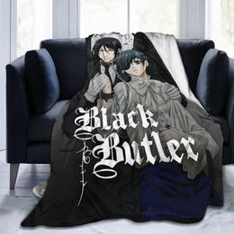 Couvertures couvertures de canapé anime noir majordome en toison automne / hiver.