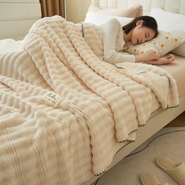 Couvertures Couverture hiver chaud dormir super doux confortable flanelle polaire lits haut de gamme pour canapé adultes enfants