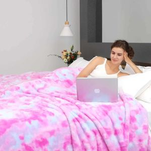 Dekens dekens fuzzy soft pink bluefleece gooi deken gezellige zachte warme worp deken voor bed