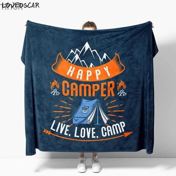 Mantas Mantas Amor moderno feliz peludo camper marino cubiertas de cama de invierno tapiz anime manta de felpa verano hogar textil una dirección li