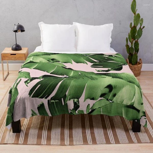 Mantas rubor las hojas de plátano sueño #8 #tropical #decor #art lanzar una manta para la cama de sofá de moda