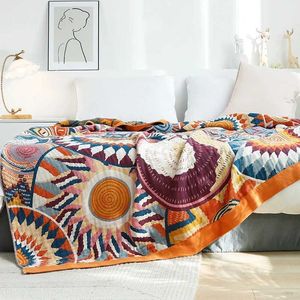 Dekens Bohemia boho kleurrijke katoenen deken tapijt tapijt spread throw zomers buitenkamp strand handdoeken sofa slaapomslagmat