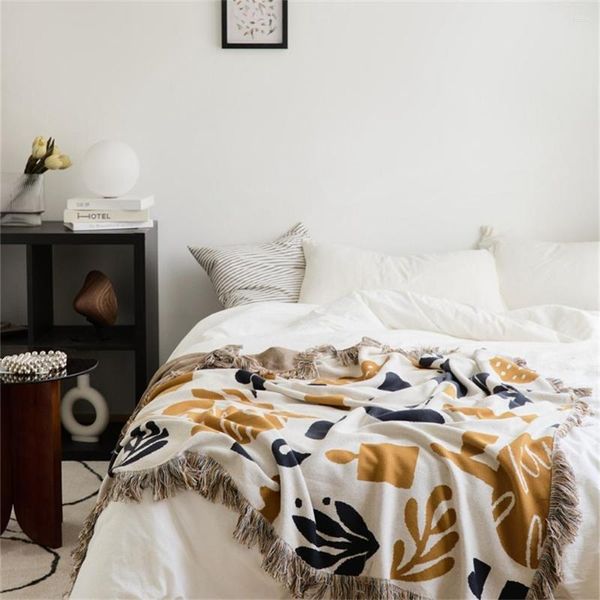 Couvertures bohème tricoté couverture portable climatisation coton pour lits bureau sieste jeter châle canapé serviette couverture