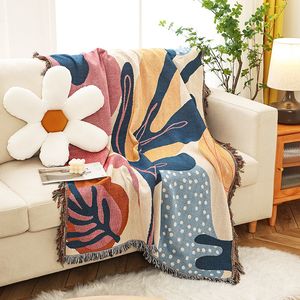 Dekens Bohemian Vrijetijdsdeken Voor Bedden Bladeren Sofa Cover Woonkamer Home Decor Sofa Handdoek Bloemen Outdoor Picknickdeken Tapestry 230414