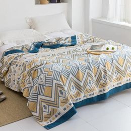 Couvertures Style bohème coton gaze serviette mousseline couverture doux plaid pour adultes sur le lit canapé avion voyage couvre-lit tapisserie