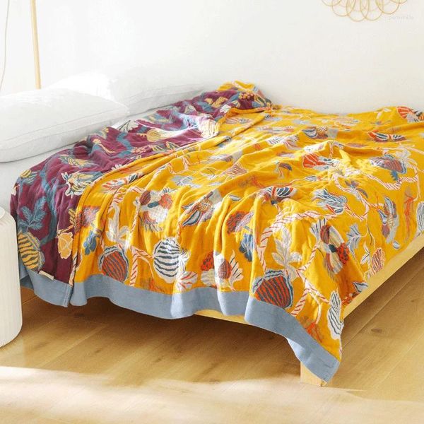 Couvertures Bohemian Style Coton Pondéré Colorage de refroidissement Couverture Babinet Baby Pread on the Bed For Kids Adults Cover Nap Quilt Home Decor