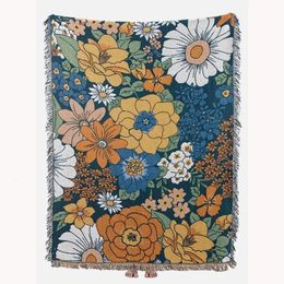 Dekens boho bloemen voor bedden sofa zomerbedworp deksel esthetisch zacht katoenen beddenspread deken woonkamer decoratie voor hom 221203