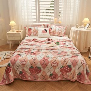 Couvertures Bonenjoy 1 Pc Hiver Chaud Flanelle Couverture pour Lits Géométrique Plaid Reine Taille Doux En Peluche Couvre-lit Fraise Imprimer Jeter Couverture 221130