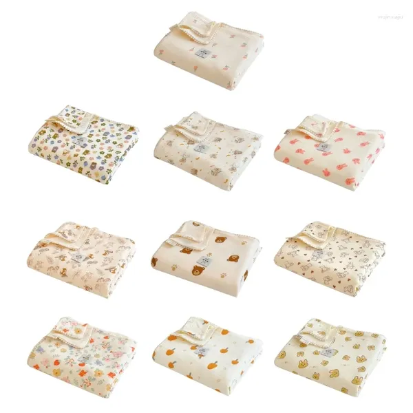 Couvertures Born Babies Douche Cadeau Emballage Couverture Coton Swaddles 4 couches D5QA