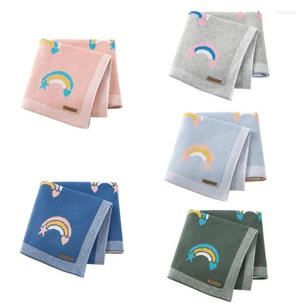 Couvertures née bébé couverture lune en tricot fille fille swaddle wrap quilts tanddler infantile poussette libere coton coton doux coton