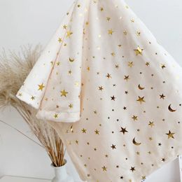 Couvertures née bébé couverture thermique Flecence imprimé étoile étoile enveloppe douce pour les jouets de tout-petits deken