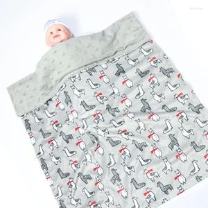Couvertures Born Baby Double couche Quilt Flanelle Minky Velvet Couverture Infantile Poussette Wrap Enfants Literie