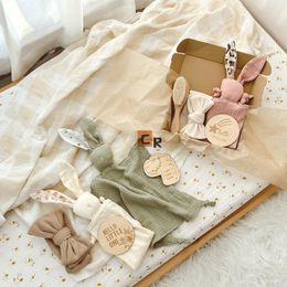 Dekens geboren babyartikelen dekbed handdoek katoenen mousseline muslin sjaalhoofdband set baby cadeau baby's accessoires