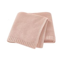 Couvertures born coton tricot Super doux infantile Swaddle couvertures bébé filles garçons poussette couverture Wrap enfants literie 240102