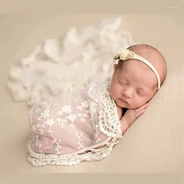 Couvertures Born Pographie Props Couverture Bébé Toile de fond Dentelle Wrap Emmaillotage Po Shooting Studio Accessoires