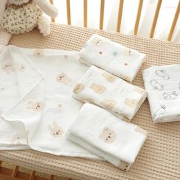 Couvertures Born Quilts Couverture de berceau Baby Wrap Recevoir infantile 2 couches respirant Swaddle Poussette Literie 100x100