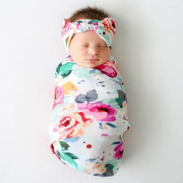 Couvertures née Receiving Blanket Baby Swaddle Wrap Pographe Prop Band Sleep Bandband