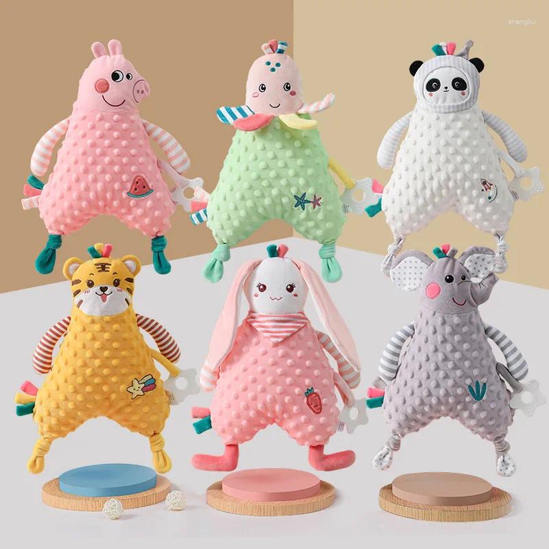 Cobertores nascidos dormindo dollscute dos desenhos animados do bebê macio bonito animal crianças brinquedo do sono acalmar apaziguar toalha acessível babadores saliva