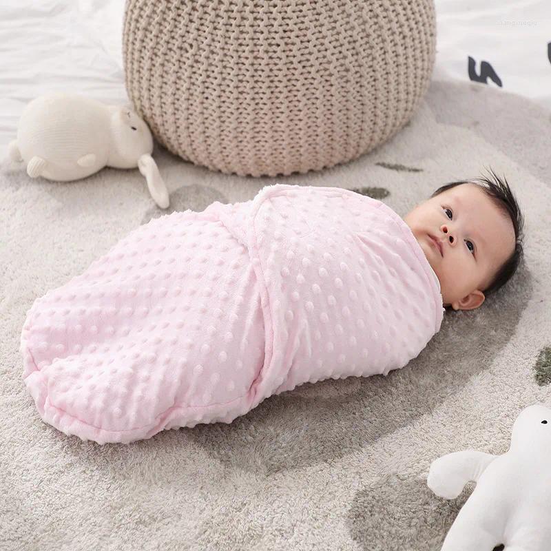 Blankets Born Spring Autumn Swaddling Baby Beanie Comfort Wrapper Anti-kick Sleeping Bag Soft Double-layer Blanket