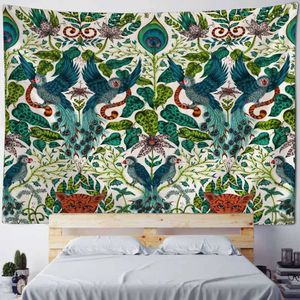 Couvertures botaniques Palm Leaf Print Tapestry Mur suspendu boho paysage tropical décor mural hippie accrochage couverture psychédélique décoration intérieure