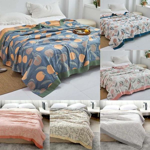 Mantas Transpirable Picnic Sofá Manta Ropa de cama Colcha Dormir Siesta Edredón Decoración para el hogar Estilo nórdico Verano Enfriamiento Algodón Colcha Suave