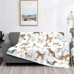 Couvertures Races de chien couverture polaire printemps/automne frontière Terrier amant doux jet pour la maison en plein air literie jette