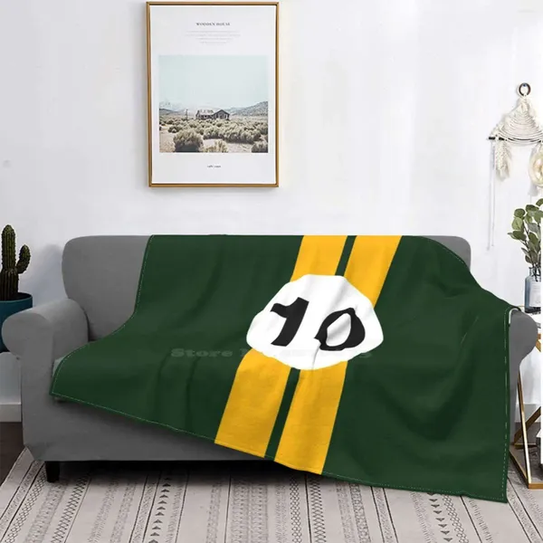 Couvertures britanniques Racing Green et Jaune Bouires Voyage doux et chaud Portable Dark