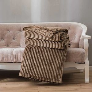 Couvertures en couverture marron imprimé à la couverture couverture en peluche en peluche de flanelle pelucheuse moelleuse lancers doux pour canapé et lit canapé-canapé