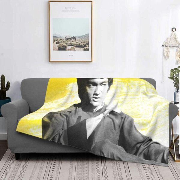 Couvertures Bruce Lee couverture chinoise corail polaire peluche été multifonction chaud jeter pour lit bureau couvre-lit