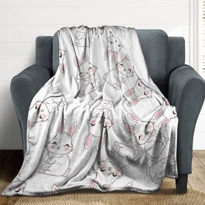 Dekens Bunny -dekens lichtgewicht zachte gezellig flanellen deken duurzame pluche quilt voor thuisstoel bank decor fleece sofa gooi deken 230320