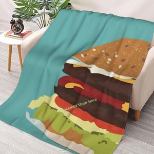 Couvertures Burger Art Print, couverture imprimée en 3D, décoration de canapé, chambre à coucher, cadeau de noël pour enfants et adultes