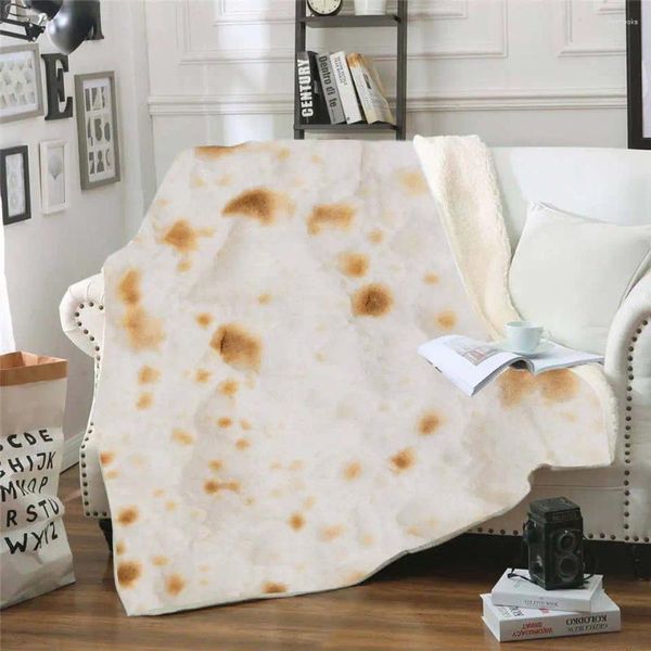 Mantas Burritos Fleece Blanket Plush 3D Impreso para adultos Sofa Sherpa Bedspread Wrap Thitle Style-02