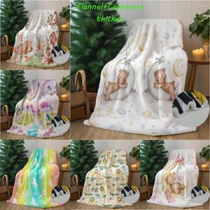 Couvertures caricatures couverture douce flanelle lune étoile étoile ours jet de luxe luxueuse floue et floue pour bébés filles garçons cadeau