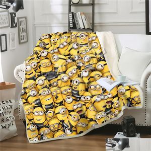 Couvertures Dessin Animé Minions Couvertures Impression 3D Double Couche Despi Me Canapé Voyage Adolescents Femmes Hommes Literie Jeter Couverture En Peluche Quilt2313 Dr Otflg