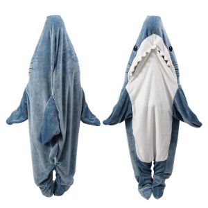 Dekens cartoonhaai slaapzak pyjama kantoor dutje haaien deken karakal hoog kwaliteit stof zeemeermin sjaalsdeken voor kinderen volwassen fy0282
