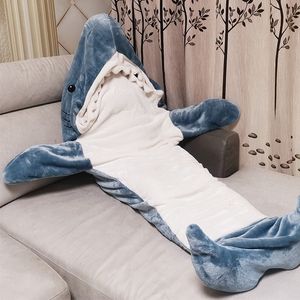 Dekens cartoon slaapzak pamas kantoor dutje shark karakal hoogwaardige stof zeemeermin sjaalsdeken voor kinderen volwassen 230904