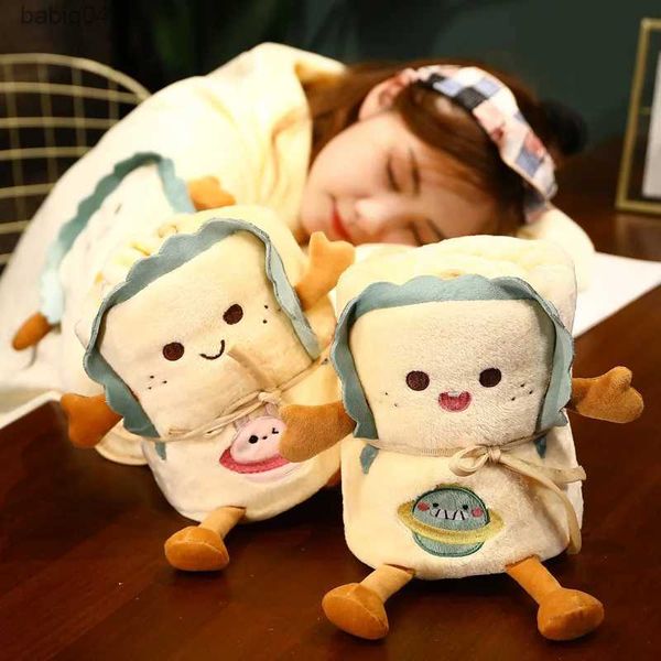 Couvertures Dessin animé Toast en peluche rouleau flanelle couverture chambre canapé confortable chaud flanelle couverture voyage ensemble cadeau sieste couverture