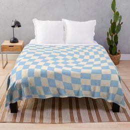 Dekens Check II - Baby Blue Twist Throw Deken Zachtste pluizige grote bedplaid