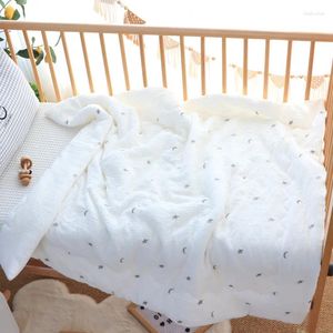 Couvertures Enfants Bébé Mousseline Coton Couverture de Gaze Froissée Enfants Garçon Filles Swaddling Wrap Pour Bébé Doux Épais Literie Ensembles Couette