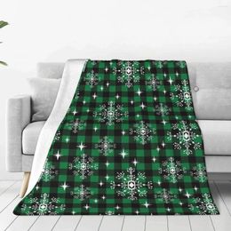 Couvertures Noël noire à plaid vert moelleuse à la toison douce et à la mode confortable chaude et confortable pour canapé canapé 40 "x30"