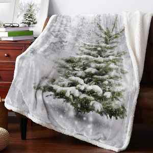 Dekens Kerst Sneeuw Boom Kasjmier Deken Winter Warme Zachte Gooi voor Bedden Sofa Wollen Sprei 231128