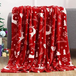 Couvertures de Noël Couverture Flanelle Flocon de neige Pain d'épice 2024 Noël Polaire Hiver Chaud Doux Peluche Pour Canapé Canapé-lit 231030