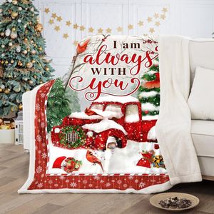 Couvertures de Noël Couverture de Noël Année rouge Cadeau de vacances Lit Canapé TV Flanelle Voitures moelleuses pour femmes filles hiver