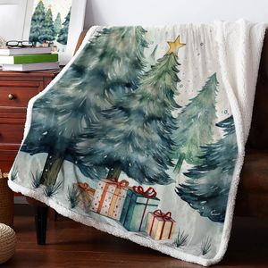 Dekens Kerstboom Geschenkdoos Kasjmier Deken Winter Warme Zachte Gooi voor Bedden Sofa Wollen Sprei 231218