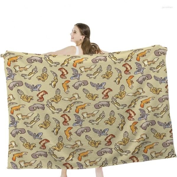Couvertures Chub Gecko pour bébés, couverture en velours doux, literie de voyage