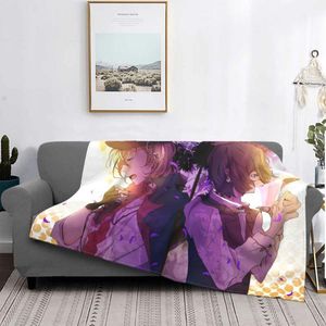 Dekens Chuuya Nakahara Osamu Dazai fleece gooi deken bungou zwerfhonden anime voor bed slaapkamer lichtgewicht beddengoed gooit