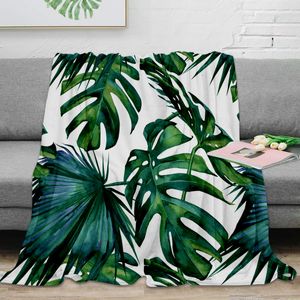 Dekens klassieke palmbladeren tropisch bosgroene deken warme deken flanellen deken bed bank decor kinderen volwassenen reisgeschenken 230414